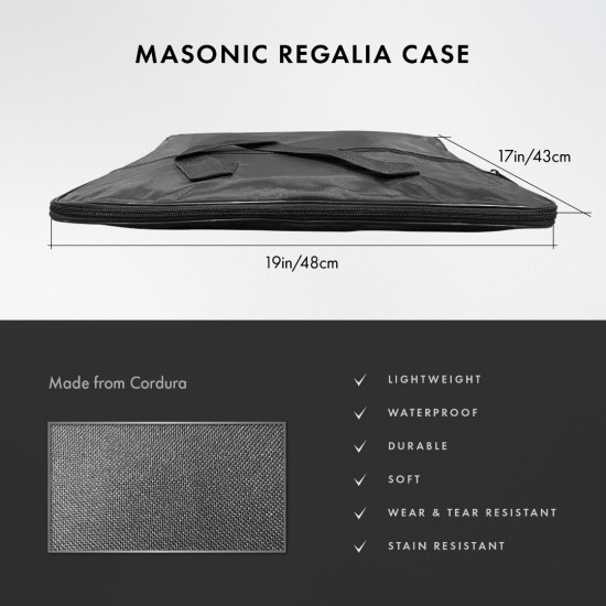 Quality Lightweight MM/WM Masonic Regalia Soft Case / Apron Holder Bag