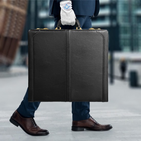Luxury Layflat MM/WM Masonic Briefcase - Elegant case for carrying lodge regalia