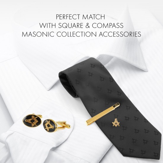 Gilt Metal Square & Compass Masonic Lapel or Tie Pin