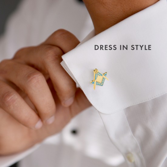 Masonic Square & Compass Cufflinks & Tieslide Set