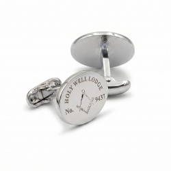Custom Silver Masonic Lodge Cufflinks — Personalised with Your Lodge Name & Number