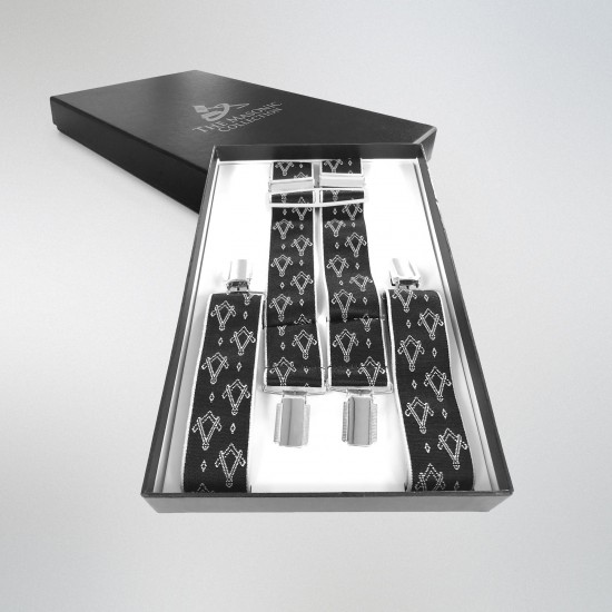 Black & Silver Masonic Braces