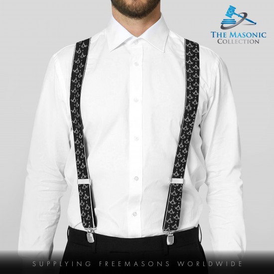 Black & Silver Masonic Braces