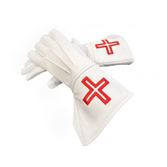 St. Thomas of Acon White Leather Gauntlets