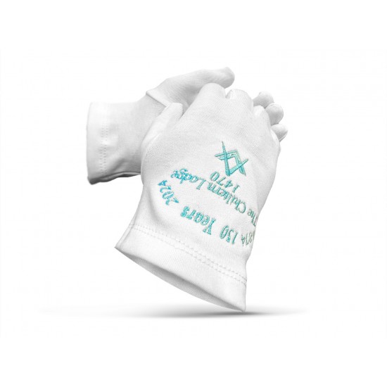 Pack of 12 Masonic Gloves with Personalised with Lodge Name & Number