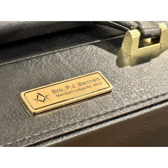 Personalised Freemason's Briefcase / Soft Case Name Plate