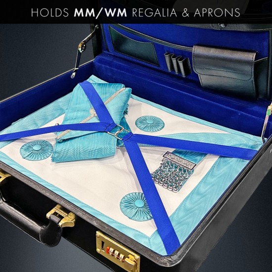 Luxury Layflat MM/WM Masonic Briefcase - Elegant case for carrying lodge regalia