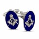 Craft Silver Plated Oval Sq & Compass with G Cufflinks