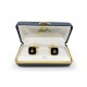 Masonic Onyx Stone with Embossed Sq & Compass Cufflinks