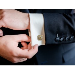 Masonic Mother of Pearl Embossed Sq & Compass Cufflinks