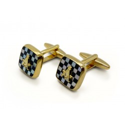 Masonic Onyx & MOP Pavement Design Cufflinks