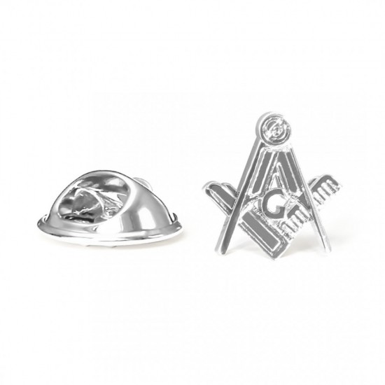 Craft Sq & Compass Silver Masonic Badge