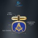 Blue Masonic Cufflinks with G