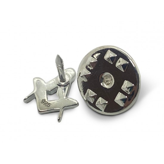 Craft Sq & Compass 925 Solid Silver Masonic Badge