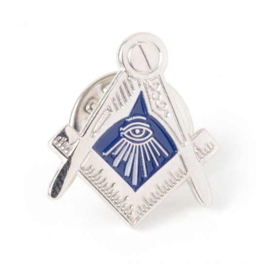 Square & Compass with the All-Seeing Eye Pin Badge