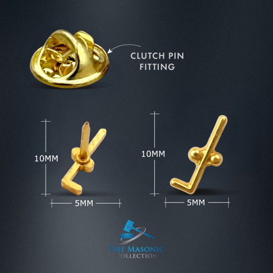 Gilt Metal Tubal Cain Masonic Lapel or Tie Pin