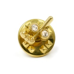 Gilt Metal Tubal Cain Masonic Lapel with Stones