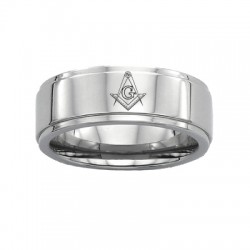 Silver Plated Band Masonic Ring