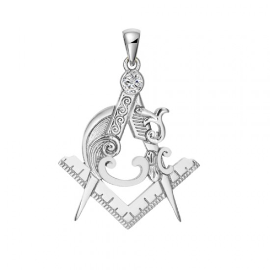 Masonic Silver Detailed Ladies Pendent