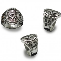 Masonic Silver Freemasons Signet Ring