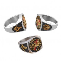 Knights Templar Masonic Ring Two Toned