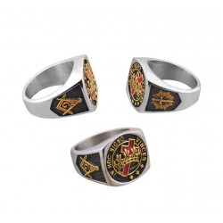 Knights Templar Masonic Ring Two Toned