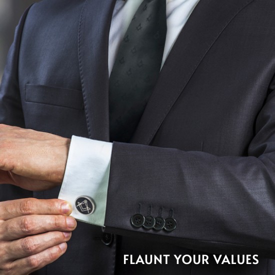 Masonic Black Tie and Cufflinks