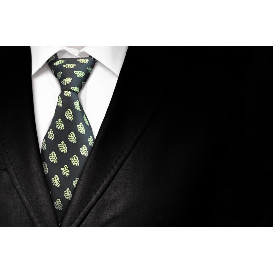 Acacia Leaf Design Masonic  Tie