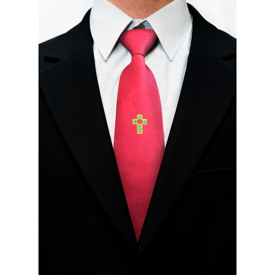 Rose Croix Red  Silk Woven Tie