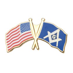 USA Crossed Flag Badge