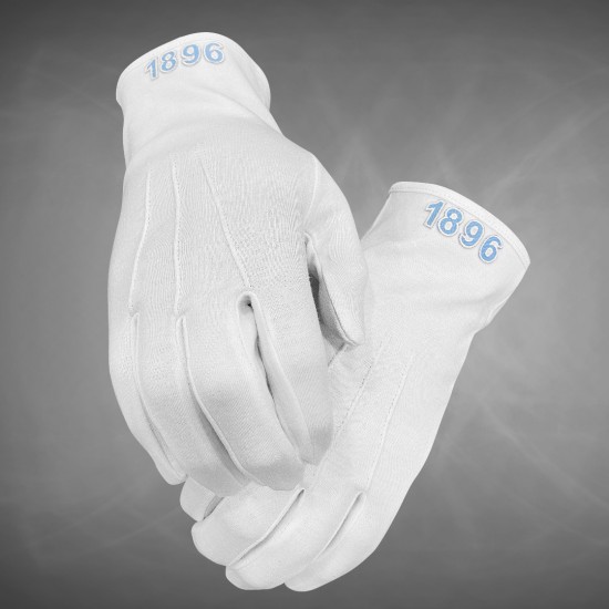 White 100% Cotton Gloves with Lodge Number