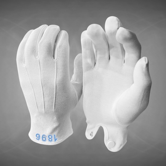 White 100% Cotton Gloves with Lodge Number