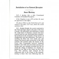 Knights Templar Inner Working / Installation of Eminent Preceptor