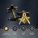 Antique Bronze Effect Masonic Cufflinks with Square & Compass