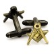 Antique Bronze Effect Masonic Cufflinks with Square & Compass