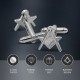 Silver Plated Masonic Cufflinks Depicting the Square & Compass
