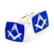 Blue Masonic 925 Silver Plated Cufflinks