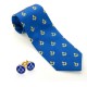Blue & Gold Silk Masonic Tie & Cufflinks