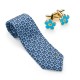 Forget-Me-Not Silk Tie & Matching Cufflinks