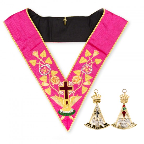 Masonic Rose Croix 18th Degree Collar & Jewel - Finely crafted ceremonial regalia
