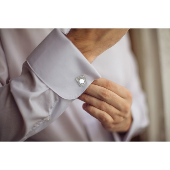 Masonic Mark Degree Silver Keystone Cufflinks