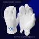 White 100 % Cotton Masonic Royal Blue Gloves