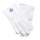 White 100% Soft Leather Masonic Gloves with Sq & Compass G