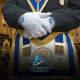 White 100 % Cotton Masonic Royal Blue Gloves