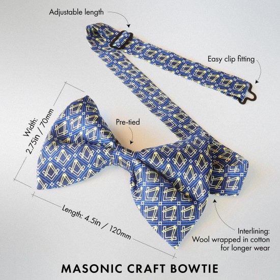 Masonic Craft 100% Silk Bow Tie