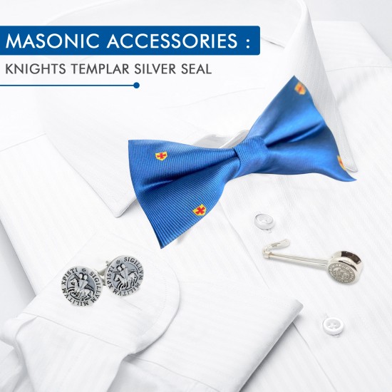 Knights Templar Silver Seal Masonic Cufflinks
