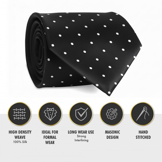 Rose Croix Tie with White Spots 100% Silk