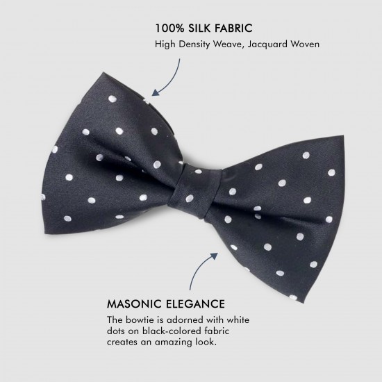 Masonic 100% Silk Woven Rose Croix Spotty Bowtie