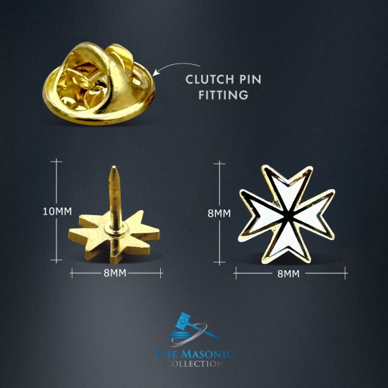 Gilt Metal Knights of Malta Masonic Lapel or Tie Pin