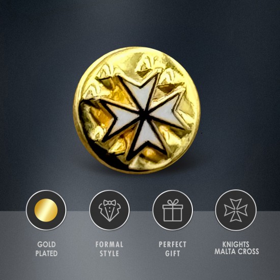 Gilt Metal Knights of Malta Masonic Lapel or Tie Pin